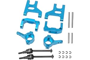 SHARE GOO ShareGoo Front Steering Knuckle Cup C-Hub Carriers RC Swing Arm Drive Shaft Compatible with Tamiya CC01 CC-01 1/10 RC Crawler Car Upgrade Parts (Blue)