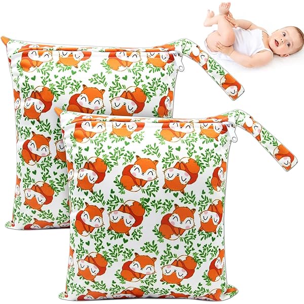 2 Sacs à Couches Imperméables - Organisateur Hangable - Pour Piscine, Garderie - Lavable Et Réutilisable