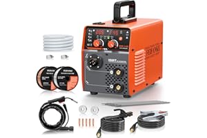 FEIFANKE Schweißgerät Fülldraht Ohne Gas 230V 145A Schweißgerät MIG MAG 4 in 1 Gasloses MIG/MIG/MMA/Lift TIG Schutzgasschweißgerät Synergie IGBT Inverter Schweissgerät für 1.0-4.8mm Stahl und Eisen