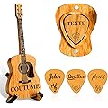 Étui à Médiators en Bois Personnalisé avec 3 Médiator Gravés, Boîte de Rangement pour Guitaristes, Gravure de Nom, Logo de Groupe, Cadeau de Noël pour Guitaristes et Amateurs de Musique (Mediator)