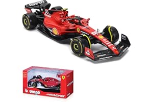 JODIYAAH Bburago 1/43 F1 2023 SF23 16# Charles Leclerc Scuderia Ferrari SF23 55# Carlos Sainz - Coche de aleación fundido a presión para regalo (1/43 SF23 55#)