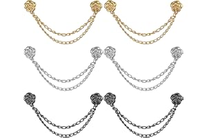 6 stycken magnetiska klädklämmor multifunktionella klädklämmor med kedja knappklämmor klädtillbehör för koftor manschettfålla