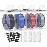 3D Filament Storage Boxes, Pack of 4, 4.0L Airtight Dry Box with Reusable Silica Gel for 1kg Spools PLA PETG TPU
