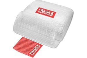 HJFH Luftpolsterfolie Verpackungsfolie 12m (3-lagig) Noppenfolie Verpackungsmaterial Bubble Wrap Knallfolie für Umzug und Versand Versandfolie, Polsterfolie, Blisterfolie