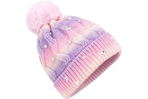 PinkSheep Kids Winter Hat Warmth Girls Beanie Hat with with Decorative Accessories, Soft Feel Knitted Hat for Kids Ages 4-14, Fashion Girls Accessories