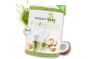 ‎MATCHAMAGIC MatchaMagic - Bio Matcha Latte Pulver aus Japan mit Kokosblütenzucker für Leckeren Tee