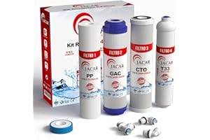 JACAR | Kit filtri per osmosi inversa 5 stadi | impianto osmosi acquario | filtri depuratori d'acqua | filtri osmosi per uso domestico | depuratore acqua osmosi inversa | ricambi osmosi inversa