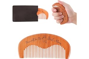 XIHIRCD Grzebien Porodowy na Ból Porodowy, Grzebien Porodowy Drewniany ze Skórzanym Etui Drewniany Bez Bólu Grzebienie Porodowe dla Dzieci Prezent dla Mamy Po Raz Pierwszy dla Kobiet w Ciazy