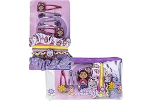CERDÁ LIFE'S LITTLE MOMENTS Gabby´s Dollhouse - Set di bellezza - 2 elastici in tessuto, 4 elastici, 4 forcine e beauty case - Multicolore - Ispirato a Gabby´s Dollhouse - Prodotto originale progettato in Spagna