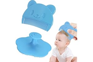 TIGMEW 2 Stück baby kamm Blau Milchschorf Baby Entfernen Bürste Schorfkamm Baby Plastik Baby Haarkamm Silikon Kopfhaut Massagebürste Baby Haarkamm Für Baby Geeignet Für Neugeborene, Baby