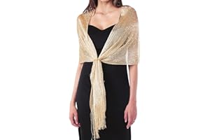 DiaryLook Womens Evening Wrap Stole Shawl for Dresses Sparkling Metallic Shawls for Wedding, Parties, Bridesmaid, Prom Scarf