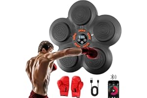 Binggunyo Máquina de Boxeo Musical, Dispositivo de Boxeo Electrónico Portátil de Pared en Casa, Smart Bluetooth Music Boxeador Electrónico, 9 Modos de Velocidad, Regalo de Boxeo con Guantes De Boxeo