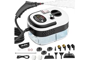 Rewing Steam Cleaner Handheld Steam Cleaner 1.2L Water Tank, 15s Fast Heating, with 14 Accessories, for Multi-Surface Stain Removal, Perfect for Stain Removal, Car, Sofa, Bathroom, Kitchen, Floors
