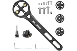 ROCKBROS Soporte para Bicicleta Manillar Soporte Bicicleta para GPS Compatible con Garmin Bryton Wahoo Cámara de Acción y Luces Bicicleta