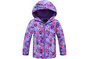 SEVEN BB Chaqueta Impermeable Niñas con Capucha y Forro Polar Junior Vintage Chaquetas A Prueba Invierno Lluvia Chica Softshell Abrigo de Deporte