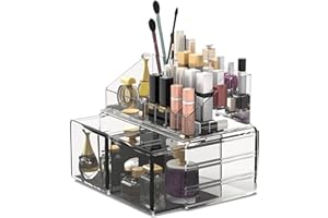 READAEER Organizer do makijażu/pudełko do przechowywania kosmetyków/pudełko do przechowywania kosmetyków w 2 warstwach, nadaje się do sypialni i łazienek