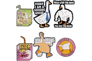DIFISTIK 6 Pcs Funny Pin Badges for Work, Goose Pins Cute Badges, Cute Silly Goose Badge Gifts | Funny Words Animal Enamel Pin Set | Silly Gooses Gifts Enamel Brooch Pins for Bags, Clothes, Backpack, Hats