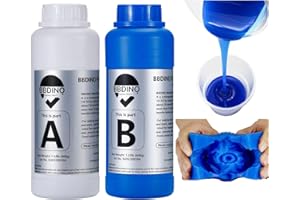 BBDINO Silicone Mould Making Kit, Liquid Silicone for Mould Making 30A N.W. 42 Oz, Platinum Mould Making Silicone Rubber, 1:1 by Volume, Ideal for Casting Resins Moulds & Silicone Moulds (Blue)