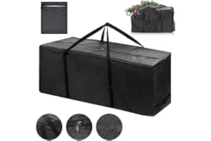PEYSAITR Garden Cushion Storage Bag, Cushion Bag,173x76x51cm Large Patio Storage Bag with Handle and Zipper, Waterproof, Anti-UV, Rip Proof Outdoor Cushion Storage Bags for Christmas Tree, Bedding(Black)