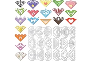 GLOBLELAND Matrices de Découpe Différents Angle de Livre pour Bricolage Scrapbooking Fleurs Angle de Papillon Découpes de Métal pour la Fabrication de Cartes D'Halloween Gaufrage Album Noël