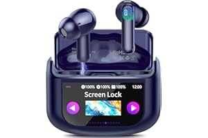 QXUFV AI Écouteur Traducteur Instantané 164 Langues, ANC/ENC Réduction du Bruit, 7 Modes de Traduction, Écran Tactile LED, IPX7 Étanche, 48H Autonomie, Casque Musique/Appels/Traducteur