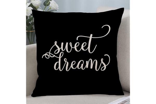 Yelolyio Sweet Dreams prydnadskudde kuddfodral kuddöverdrag kuddöverdrag kuddöverdrag citat kuddfodral kuddfodral med dragkedja heminredning för soffa vardagsrum sovrum 56 x 55 cm