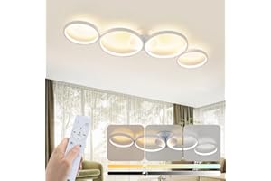GBLY LED ściemnialna lampa sufitowa nowoczesna lampa do salonu 4 płomienie - biała wewnętrzna lampa sufitowa 55W wykonana z aluminium dekoracyjny żyrandol do sypialni salon gabinet gabinet, 88cm