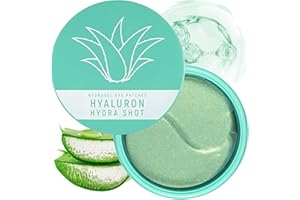 Victoria Beauty Hialuronowe płatki pod oczy, przeciwko cieniom, z niacynamidem i aloesem, maska pod oczy z kwasem hialuronowym, redukuje zmarszczki i opuchliznę, 60 płatków