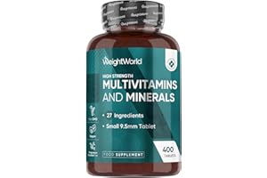 WEIGHTWORLD Multivitamin Tablets for Women & Men - 27 Key Nutrients - 400 Small Tablets - 1+ Year Supply - Tasty Peppermint Flavour - Vegan Multi Vitamins & Minerals Like Vitamin D, C, Calcium, Iron & Zinc
