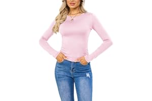 TANZDUNSJE Damskie topy z długim rękawem - Crop Tops Czarne topy z długim rękawem - Damskie T-shirty Top Streetwear High-Elastic Basics Clothing