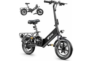 DYU C3 Vélo Électrique, 14" Vélos Électriques,Velo Electrique avec Pedal Assist, 36V 7,5Ah Batterie,Velo Electrique Pliable 25KM/H, 250W Moteur, Feux freinage, Frein Double Disque, Jusqu'à 25-40km