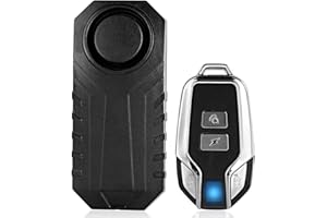 Eurobuy Wireless Vibrationsalarm mit Fernbedienung, wasserdichter intelligenter drahtloser Fernbedienungsalarm, für Fahrrad/elektrisches Dreirad/Türfenster, 113dB Super Loud