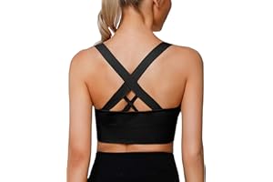 LAJERIN Sport BH Damen Push up Sport Bra Ohne Bügel Crossback Seamless Starker Halt Sports Bra mit Abnehmbaren Gepolstert für Fitness Lauf Joggen Yoga