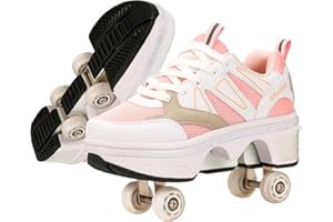 AGLOAT Mädchen Rollschuhe mit Rollen | Kinder Roller Skates | Verstellbar Kick Rädern-Sneaker | Outdoor-Spaß und Abenteuer | Geburtstagsgeschenk