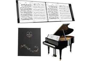 EQULUP Dossier de Partitions, Dossier de Musique 12 pages Intérieures 4 Pages D'extension Format A4 Classeur de Partitions de Piano 52 Pages Capacité Classeur de Musique pour Musiciens