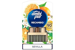 Ambipur 3Volution Naranja y Neroli Recambio De Ambientador Eléctrico 20 ml, 3 Aromas Que Se Alternan Para Combatir Los Olores