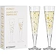 RITZENHOFF Goldnacht 6031007 Champagne Glass 200 ml Set of 2 F24 Designer Piece with Real Gold Made in Germany