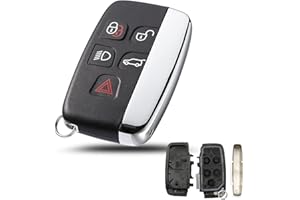 Heart Horse 5 button Range R0ver Key Cover Fob Shell Case Replacement for Land Rover Sport Evoque Range R0ver Discovery 4 Freelander LR4 2010-15 Refit Remote Car Key Case