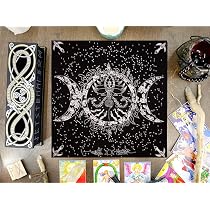 AVA Collections Blume Des Lebens Tarot-Tischdecke – Spiritueller Altar-Teppich, Bedruckt, Quadratisch