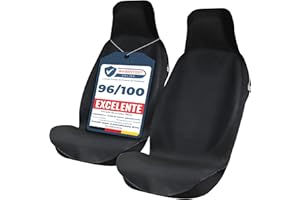 Upgrade4cars 2 x Funda de Asiento Delantero Impermeable para Coche Universal Negro Oxford