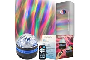 COMEHOME Mini Projecteur de Boule Disco Enfant Lumière Disco Projecteur Aurore Boréale Bébé Veilleuse Plafond pour Chambre Enfant, Led Rotation Boules à Facette Cristal Commande Vocale Ampoule Disco Fête Fille