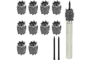 BIGP 13 Stück Punktschweiß Schneider Kit, Doppelseitiges Blechlochschneider, 3/8" HSS Spot Weld Cutter Entferner Bohrer Sechskant Blechlochschneider Entferner für Power Drill Punktschweißen