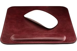 Londo Podkładka pod mysz z prawdziwej skóry z podpórką na nadgarstek (fioletowa)