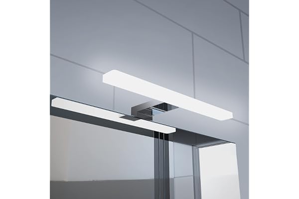 YIQAN Lampe de salle de bain 40cm 8W LED lampes de miroir 880lm 230VAC 3000K blanc chaud lampe de miroir pour le maquillage IP44 acier inoxydable chromé