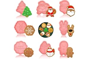 JUNBAOYYDS Set di 8 stampi per biscotti per bambini, Christmas Cookie Cutter Set, Stampini per Biscotti, 3D rose Cutter, per pasticceria da cucina Decorazioni di Dolci di Pasticceria