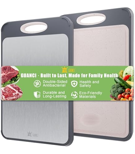 Doppelseitiges Schneidebrett - Edelstahl & Weizenstroh Für Die Küche