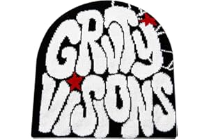 YAMEIZE Unisex Beanie Y2K Letter Pattern - Cappelli a Maglia Web per Donna Uomo Elastico Cappello Slouchy Graphic Maglia cap Skull cap All'aperto