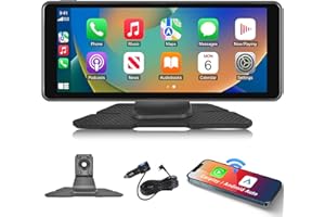 Portable Car Radio Wireless CarPlay Android Auto Screen, Rimoody 6.86 inch Touchscreen Carplay Screen Bluetooth FM Transmitter Airplay Mirror Link Voice Control Mic/AUX for All Vehicles