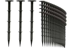 Hcrvvi 50 Garden Membrane Pegs, Weed Accessories, Artificial Grass Pegs, Lengths 15*cm Kopfdurchmesser 3.5cm Ground Spike, Anti Weed Membrane, Plastic Weed fabric Groundsheet Pegs