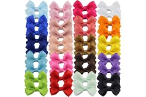 40 pcs 2.5 "Bébé Filles Petits Cheveux Arcs Clips Ruban Gros-Grain Arcs Cheveux Barrettes Cheveux Accessoires pour Filles Toddler Infants Enfants Ados